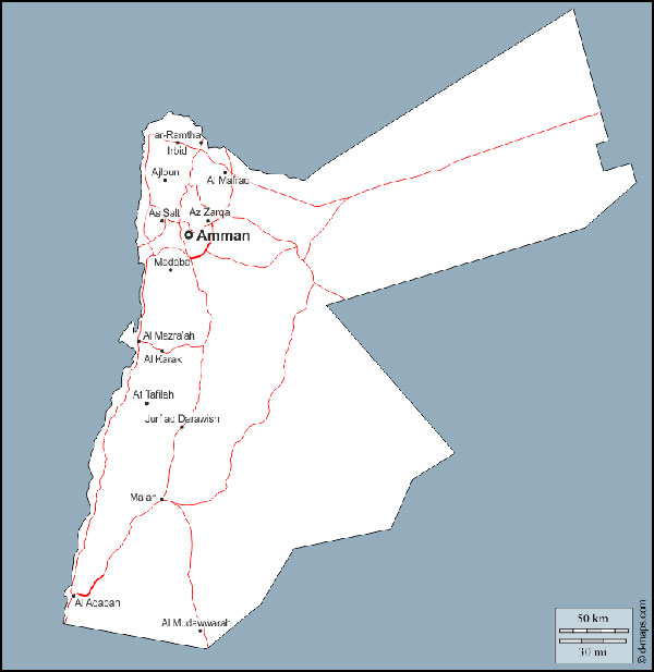 Map of Jordan