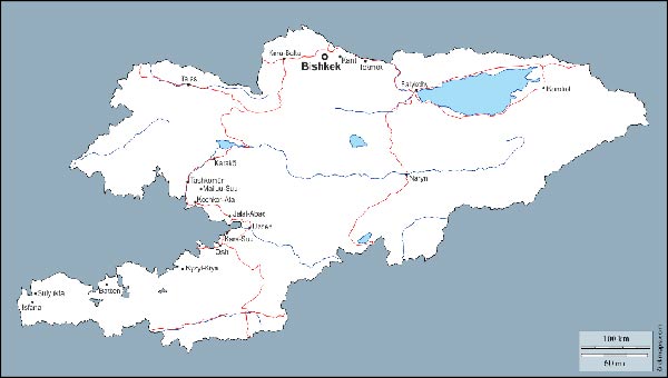 Map of Kyrgyzstan