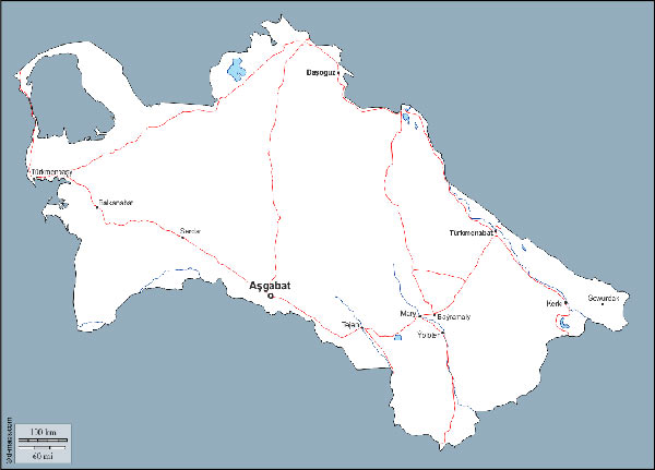 Map of Turkmenistan